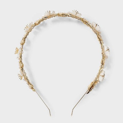 Floral and Pearl Headband - A New Day Gold