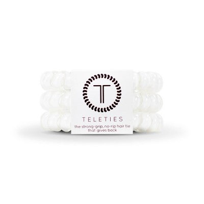 TELETIES Large Hair Ties - 3pc - Coconut White