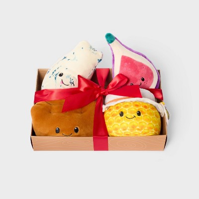 Charcuterie Box Set Fig, Blue Cheese, Honey, Round Cracker 4pc Plush
