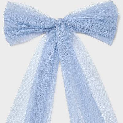 Tulle Bow Hair Barrette - A New Day Blue