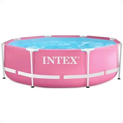 Intex 28290EH 8ft x 30in Round Metal Frame Above Ground Swimming Pool, Pink (LOCAL PICKUP ONLY)