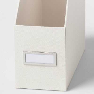 Canvas Magazine File Holder and Organizer Cream - Brightroom: Desk Organizer, Magazine Storage, File Folders Bin