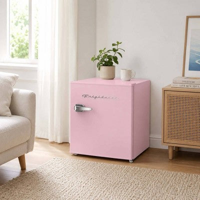 Frigidaire 1.6 cu ft Compact Retro Fridge with Freezer, Built-in Bottle Opener Pink (LOCAL PICKUP ONLY)