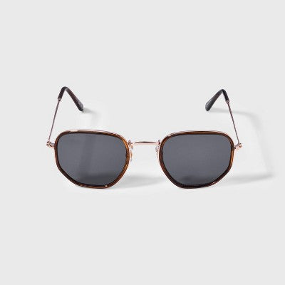 Women's Shiny Combo Round Sunglasses - Universal Thread Olive Green/Gold: Scratch-Resistant, UV Protection