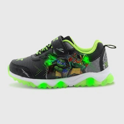 Teenage Mutant Ninja Turtles Toddler Boys' Light-Up Sneakers Black/Green 8T