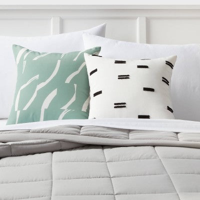 Square Decorative Pillow Sage Green - Room Essentials: Abstract Pattern, Recycled Polyester, Indoor Use, Teen-Friendly