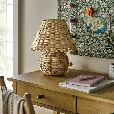 Table Lamp with Woven Base and Woven Shade - Threshold designed with Studio McGee