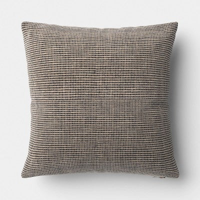 Square Chunky Linen Pillow with Exposed Zipper Charcoal - Threshold (LOCAL PICKUP ONLY)