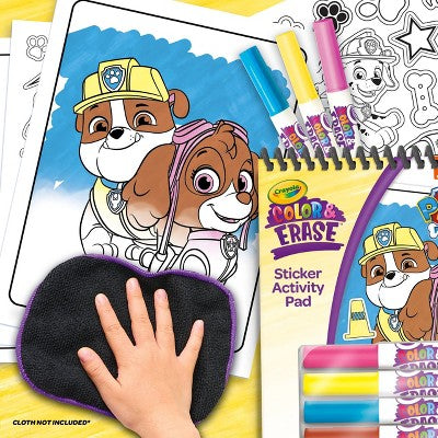 Crayola Paw Patrol Color & Erase Reusable Sticker Activity Pad: Non-Toxic Coloring Book with Stickers for Ages 3+