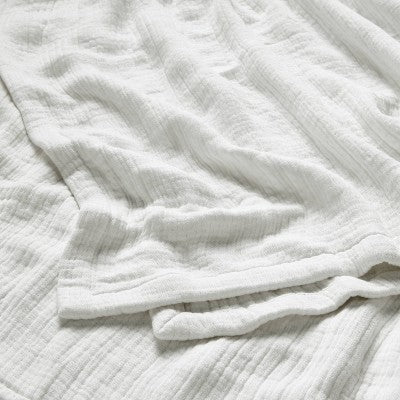 King Rayon from Bamboo Matelasse Blanket White - Casaluna
