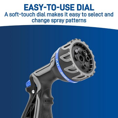 Orbit Q Series 8-Pattern Metal Rear Trigger Hose Nozzle Gray/Blue/Black