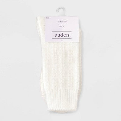 Women's Ribbed Super Soft Crew Boot Socks - Auden Ivory 4-10