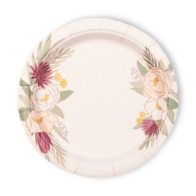20ct 6.3" Rose Gold Floral Snack Plates