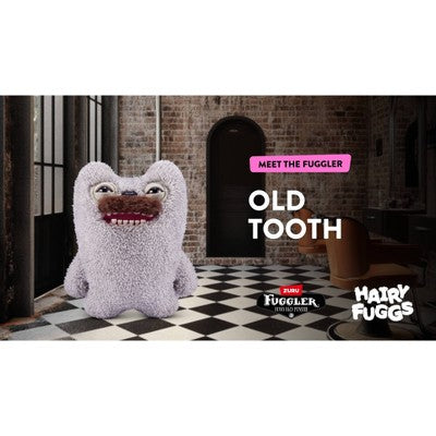 Fuggler 9" Hairy Fuggs Old Tooth Moustache Gray Stuffed Animal