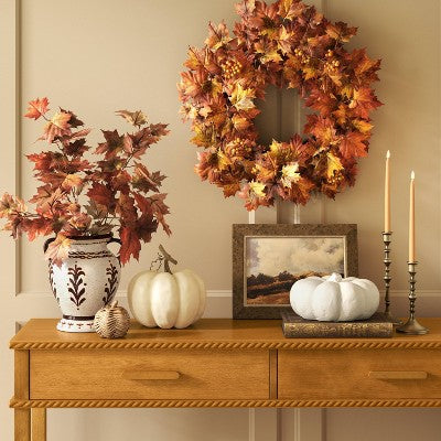 4.75" Rustic Ceramic Fall Pumpkin Round - Threshold
