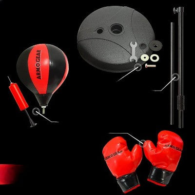 ArmoGear Punching Bag for Kids with Stand, Red