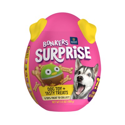 BONKERS Surprise Blind Box Plush Toy with Chicken Biscuit Treats for Dogs - 3.5 oz