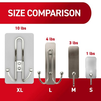 Command 2ct XL Satin Nickel Triple Hook