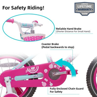 JOYSTAR Paris Girls Bike for Kids. 14 inch Pink (LOCAL PICKUP ONLY)