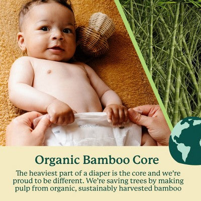 EcoPeaCo. Bamboo Disposable Diapers Made with Organic Bamboo and Viscose - Trial and Travel - Size 3 - 8ct