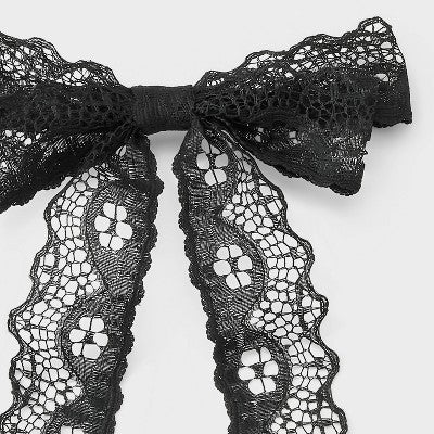 Longtail Lace Bow Barrette - Wild Fable Black