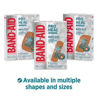 Band-Aid Brand Pro Heal Adhesive Bandages with Hydrocolloid Gel Pads - 10 ct