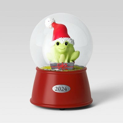 5.5"x4" Frog 2024 Christmas Snow Globe - Wondershop