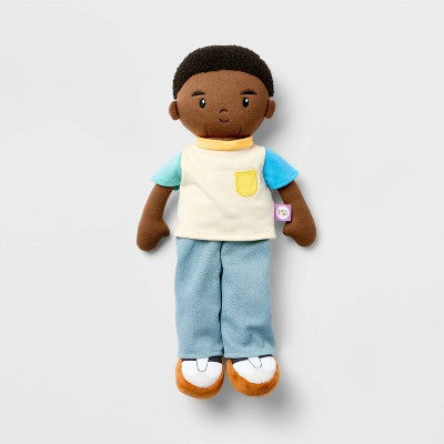 15" Soft Toddler Doll Boy - Black Hair - Gigglescape