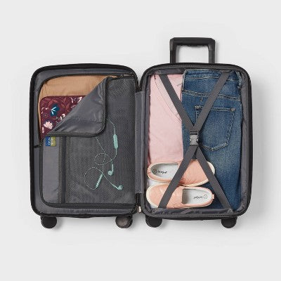 Carry On Spinner Wheels Suitcase Assorted Browns - Open Story