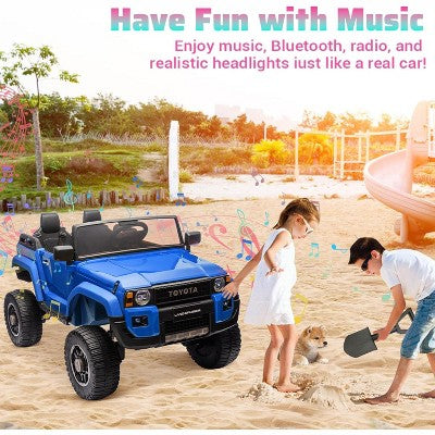 24V 2-Seater Kids Ride-On Truck - Remote Control, Switchable 4WD/2WD, Music & Functional Shovel for Ages 3+ Black (LOCAL PICKUP ONLY)