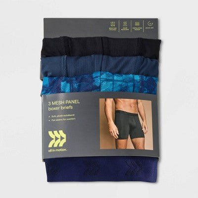 Men's Jersey Mesh 3pk Boxer Briefs - All in Motion Blue XL