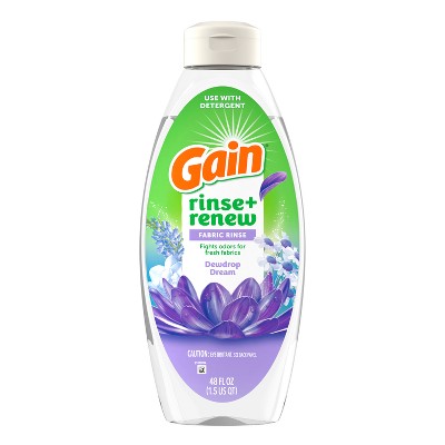 Gain Rinse + Renew Fabric Rinse - Dewdrop Dream - Rinse Out Odors - 48 fl oz