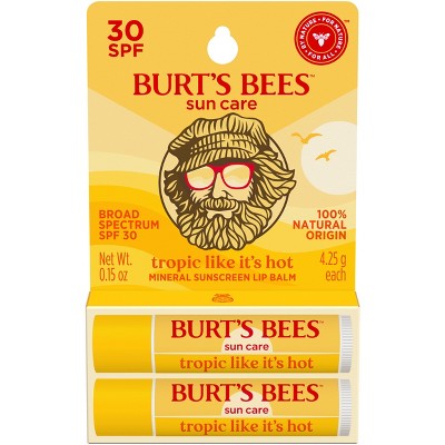 Burt's Bees Lip Balm Blister SPF30 - Tropic Like It's Hot - 2pk