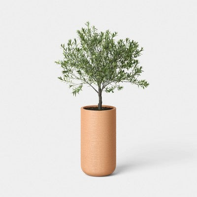 Fluted Outdoor Planter Terracotta Orange 12"x21" - Threshold