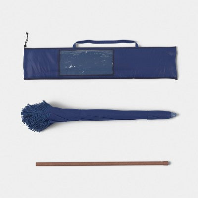7.5" Round Fringe Valance Outdoor Patio Umbrella Navy Blue - Threshold (LOCAL PICKUP ONLY)