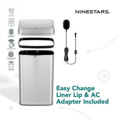 Nine Stars Odor Neutralizing Touchless Infrared Motion Sensor Trash Can Rectangular (LOCAL PICKUP ONLY)