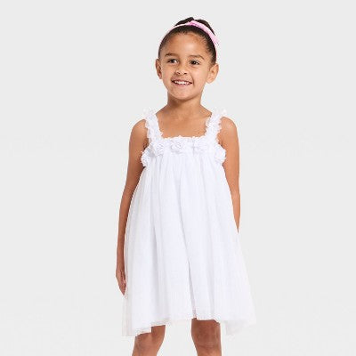 Toddler Girls' Mad Engine Tulle Dress - White 4T