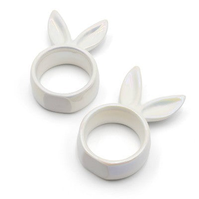 2pk Iridescent Napkin Rings Bunny Ears - Bullseye's Playground