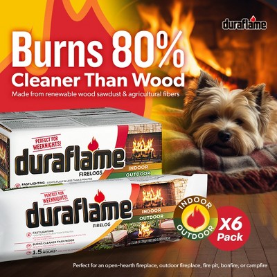 Duraflame 2.5lb Indoor Outdoor Fireplace Fire Pit Firelog 1.5 Hr Burn Time, 6 Pk (LOCAL PICKUP ONLY)