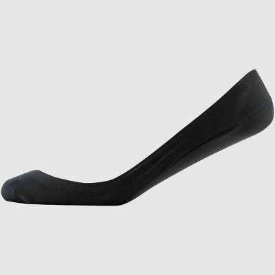 Peds Women's 2pk V Neck Super Low Cut Liner Socks - Black/Nude 5-10: Nylon Spandex Knit, Hidden Gel Heel Grip
