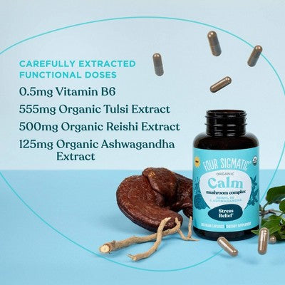 Four Sigmatic Calm Organic Mushroom Vegan Vitamin Capsules - 90ct