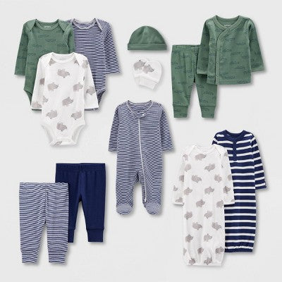 Carter's Just One You Baby Layette Registry Set - Green/Navy Blue 3M
