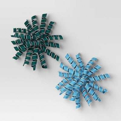 2ct Christmas Holiday Cheer Premium Curl Swirl Green/Blue - Wondershop