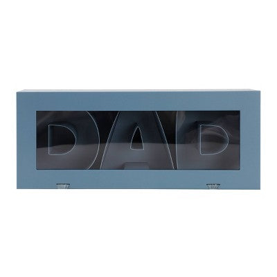 Cook With Color Fillable DAD Word Food Storage Gift Box Blue Textured