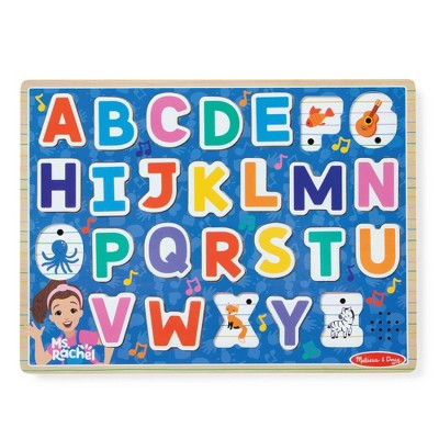Melissa & Doug Ms. Rachel Wooden Phonics Alphabet Sound Puzzle with Light-Activated Sound Effects, 26-Piece: Educational Aid
