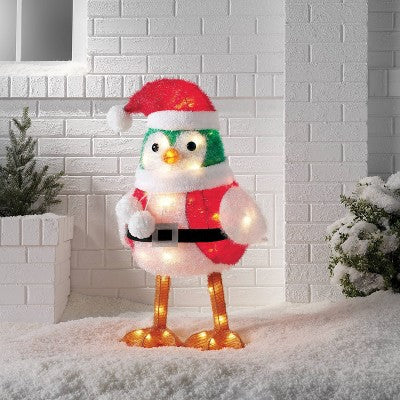 Incandescent Tinsel Santa Bird Christmas Novelty Sculpture Light with Clear Color Light Bulb - Wondershop