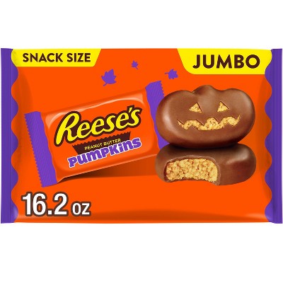 Reese's Peanut Butter Milk Chocolate Pumpkins Halloween Candy Jumbo Snack Size - 16.2oz