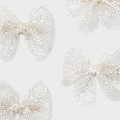Sheer Hair Bow Clip Set 6pc - Wild Fable Ivory