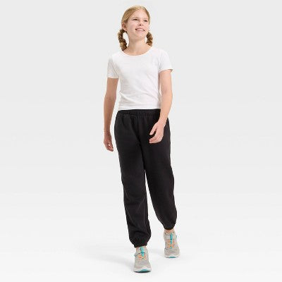 Girls' Active ComfortFleece Jogger Sweatpants - Black XXL