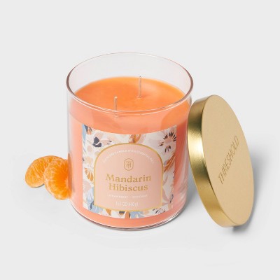 2-Wick Glass Jar Candle with Lid Mandarin Hibiscus 15.1oz - Threshold